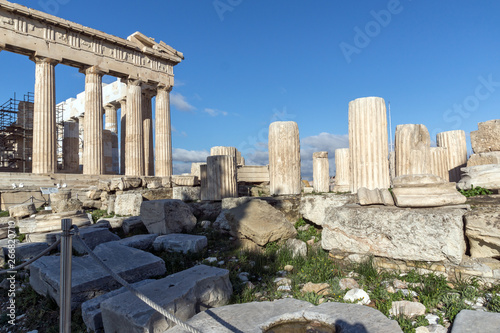 Ancient Building of The Parthenon in the Acropolis of Athens, Attica, Greece