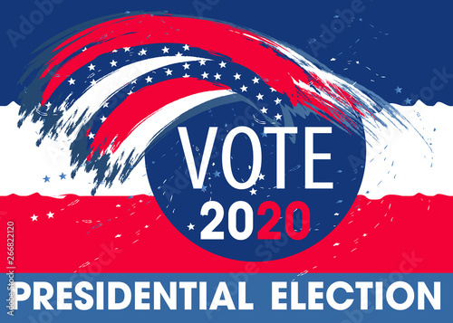 United States of America Presidential Election. Modern banner Vote 2020 USA dynamic design elements for a flyer, presentations, poster etc. Vector