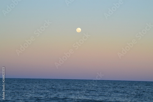 Fototapeta Naklejka Na Ścianę i Meble -  Moon over the sea
