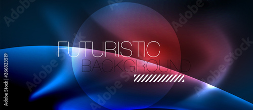 Neon glowing lines, magic energy space light concept, abstract background wallpaper design