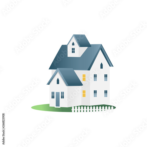 Moving house icon for the real estate market flat vector illustration isolated.