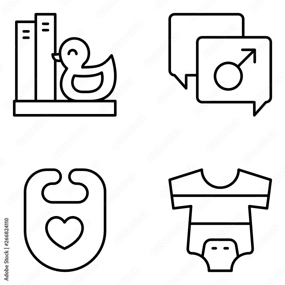 Baby Vector Line Icon Set