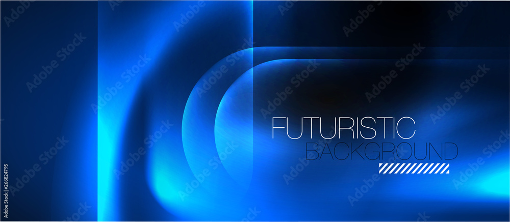 Neon glowing techno lines, hi-tech futuristic abstract background template Neon glowing techno lines, hi-tech futuristic abstract background template