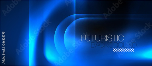 Neon glowing techno lines, hi-tech futuristic abstract background template