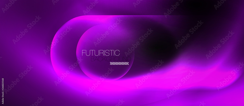 Neon glowing techno lines, hi-tech futuristic abstract background template Neon glowing techno lines, hi-tech futuristic abstract background template