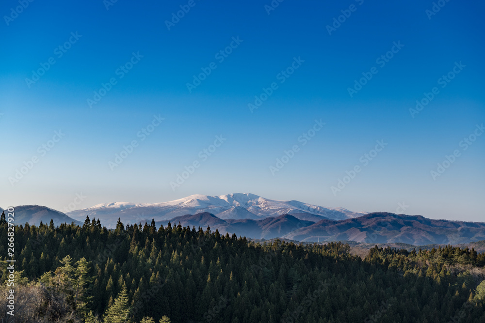 栗駒山眺望と森林