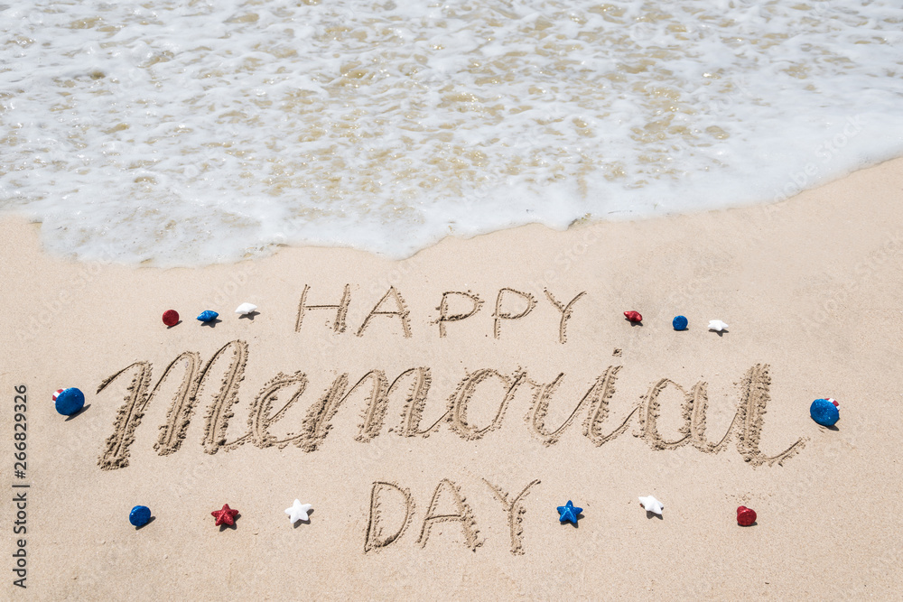 Fototapeta premium Memorial day background on the beach near ocean
