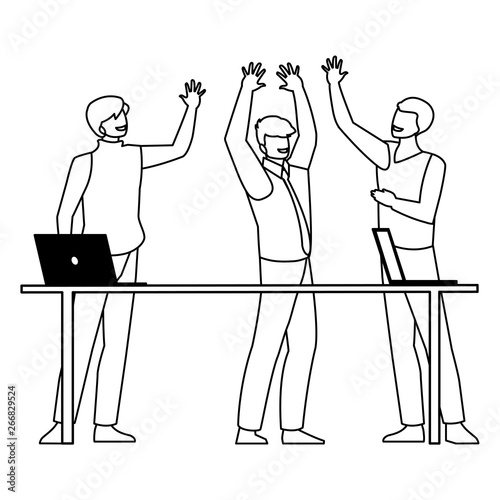 group of businessmen in the office scene