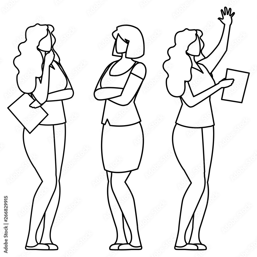 elegant businesswomen avatars characters elegant businesswomen avatars characters