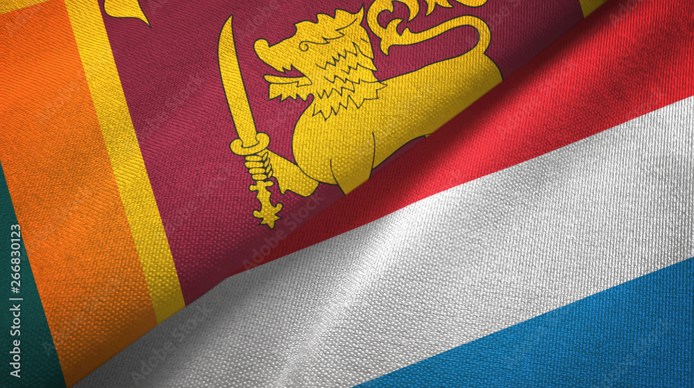 Sri Lanka and Luxembourg two flags textile cloth, fabric texture Sri Lanka and Luxembourg two flags textile cloth, fabric texture
