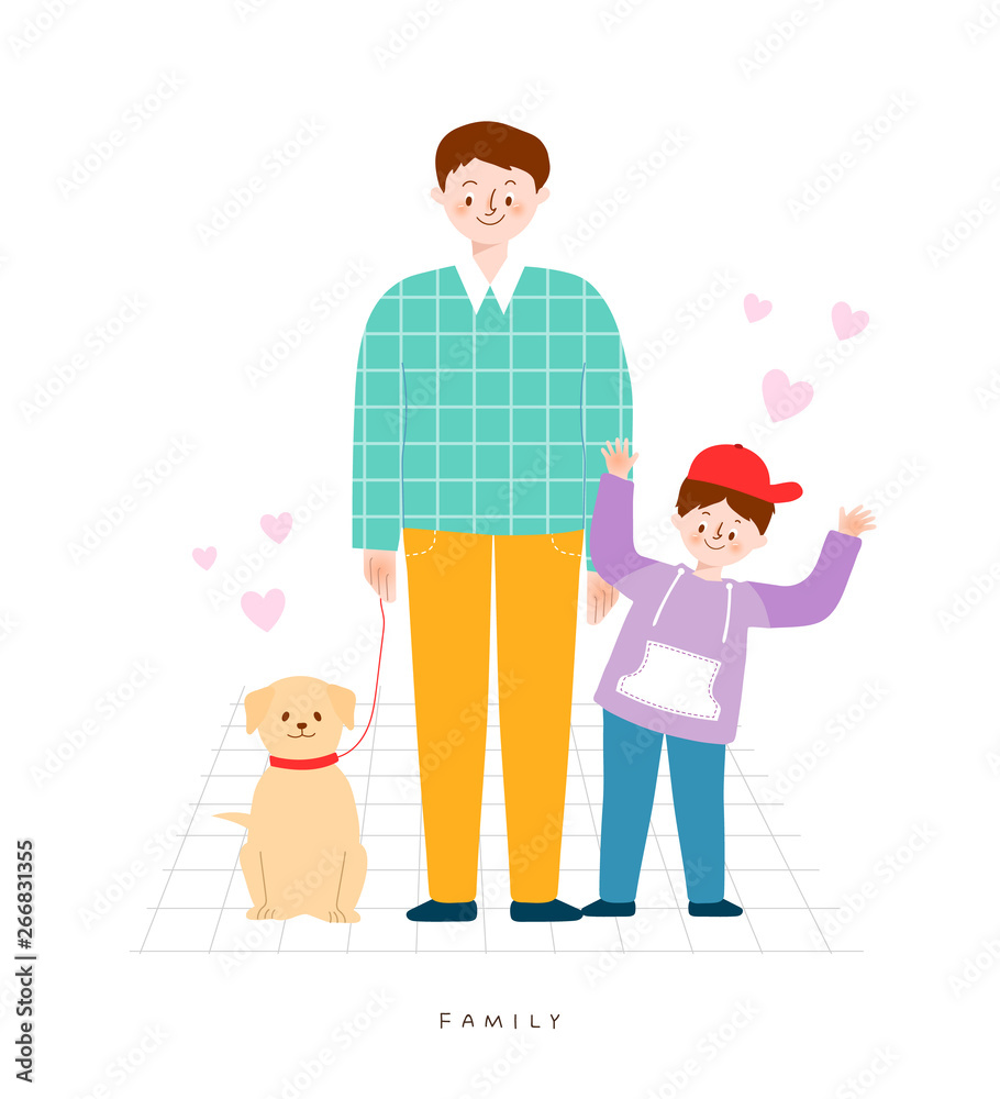 Happy family, Vector Illustration Happy family, Vector Illustration
