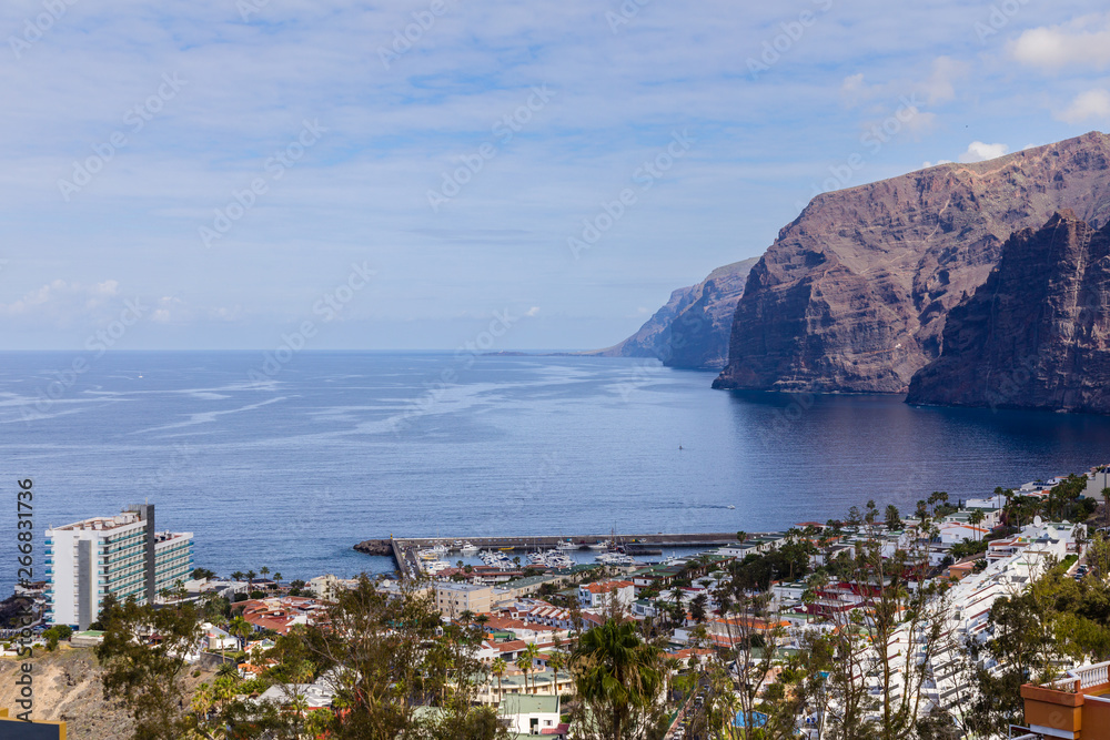 Fototapeta premium Puerto de Santiago and Los Gigantes in the background