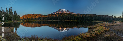 Panorama of Mount Rainier and Reflection Lakes