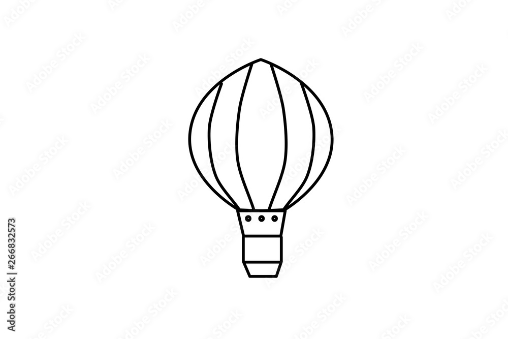 Fototapeta premium Vector. Icon illustration isolated. Balloon. Transport for the sky. Symbol of freedom.