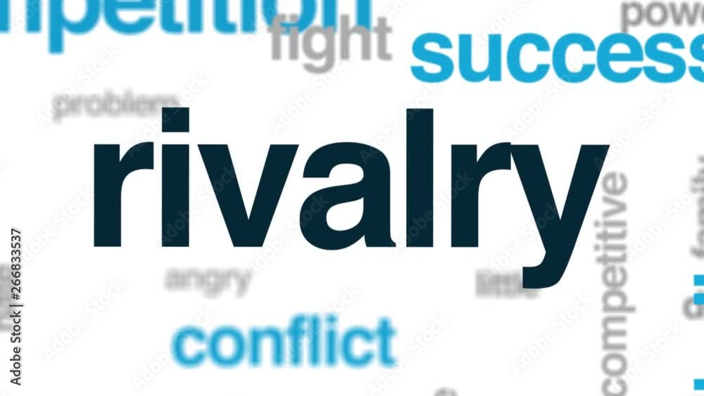 Rivalry animated word cloud. Kinetic typography.