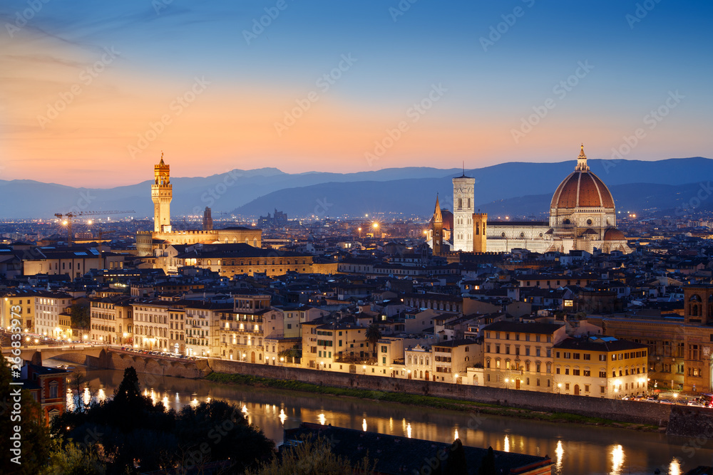 Florence Dome by night, Italy	