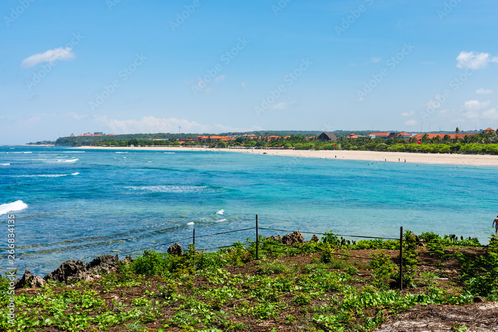 Beautiful beach in Nusa Dua Bali Indonesia on a perfect sunny day.