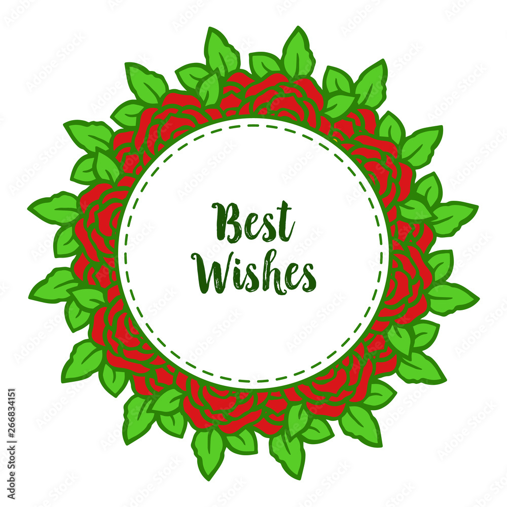 Vector illustration design best wishes for rose bouqet frames bloom Vector illustration design best wishes for rose bouqet frames bloom