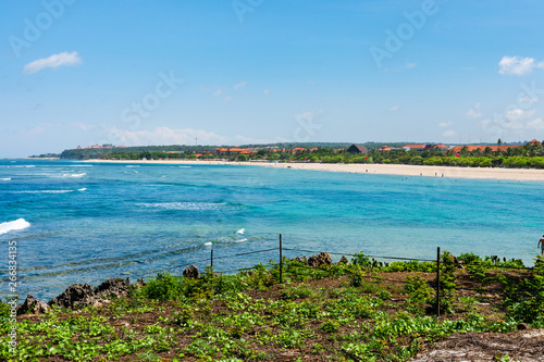 Beautiful beach in Nusa Dua Bali Indonesia on a perfect sunny day.