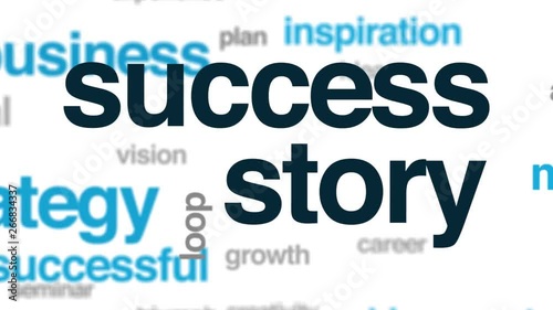 Success story animated word cloud. Kinetic typography.