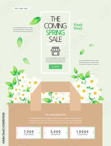 spring, event page, Landing page, coupon design