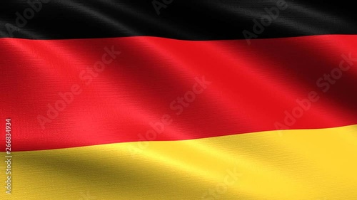 Realistic flag of Germany, Seamless looping with highly detailed fabric texture, 4k resolution