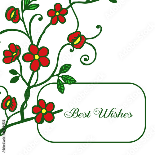 Wallpaper Mural Vector illustration bright red flower frame with invitation card best wishes Torontodigital.ca