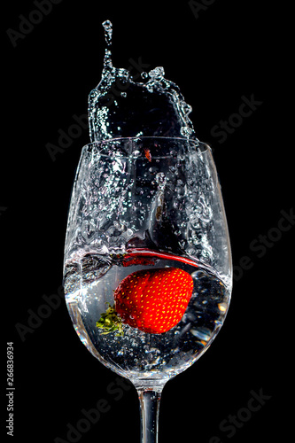 Strawberry Splash in a wine glass