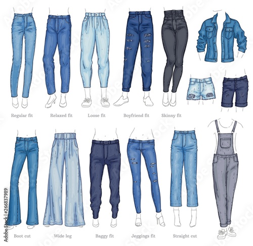 Vector leggings fit style jeans female denim pants