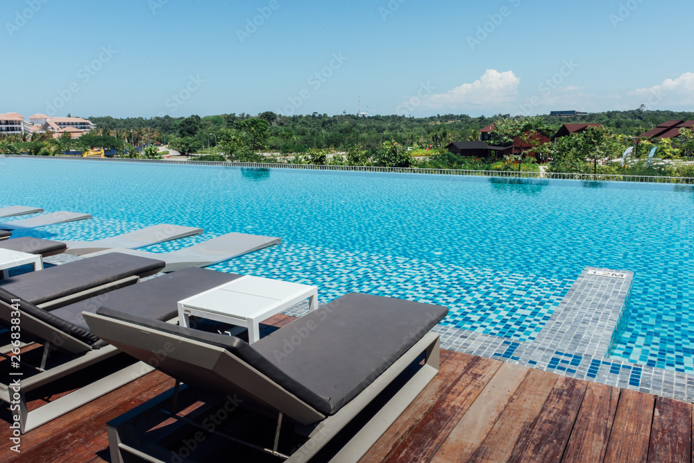 Fototapeta premium Space for relaxing with Swimming Pool hotel
