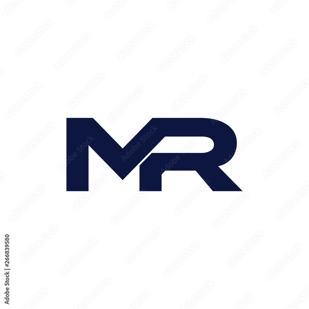 letter mr linked line geometric logo vector letter mr linked line geometric logo vector