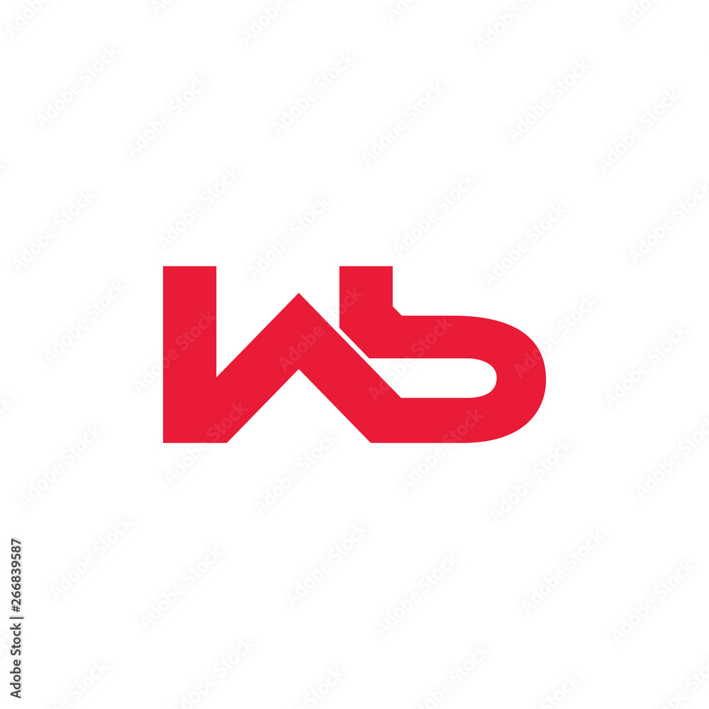 letter wb linked simple geometric logo vector letter wb linked simple geometric logo vector