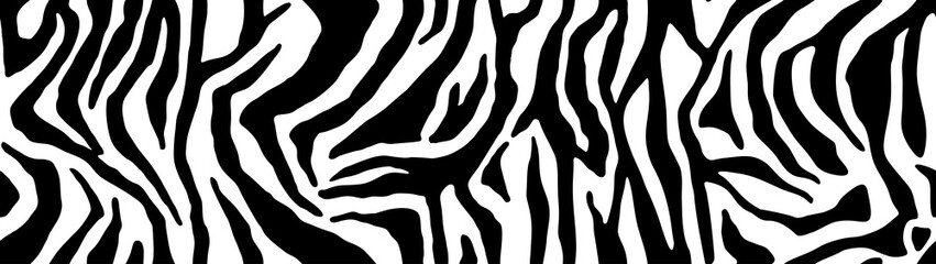 Fototapete Zebra Stilvolles Zebramuster nahtlos schwarz weiß  © Юрий Парменов