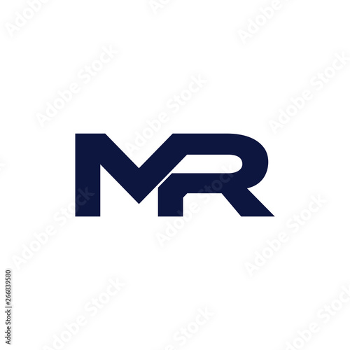 letter mr linked line geometric logo vector