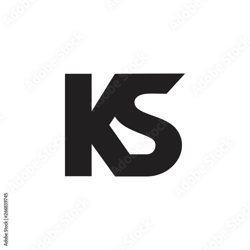 Basic CMYKletter ks simple geometric linked logo vector