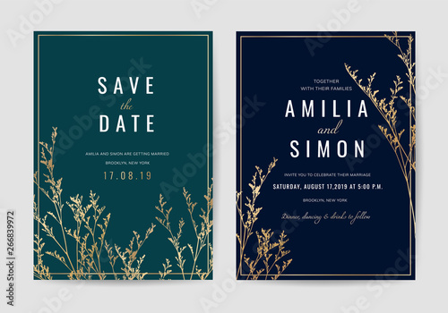 Luxury natural wedding invite card