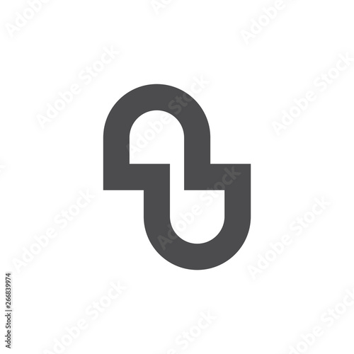 vector of letter nu abstract line logo