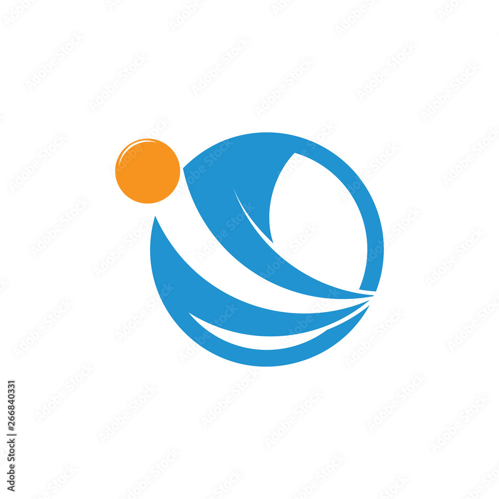 abstract sun and waves natural geometric logo vector abstract sun and waves natural geometric logo vector
