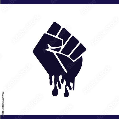 Fist of struggle from freedom logo vector template