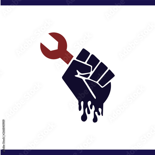 Labor Fist of struggle logo vector