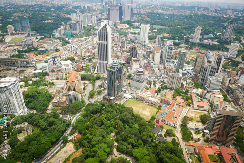 Kuala Lumpur city landscape view of skyline top view cityscape at Kuala Lumpur Malaysia