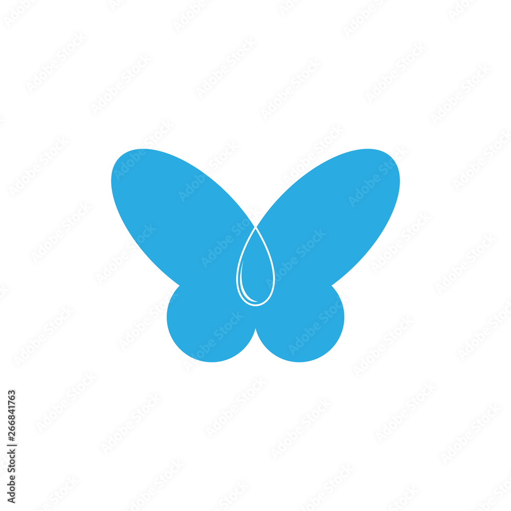 butterfly drop water natural symbol logo vector butterfly drop water natural symbol logo vector