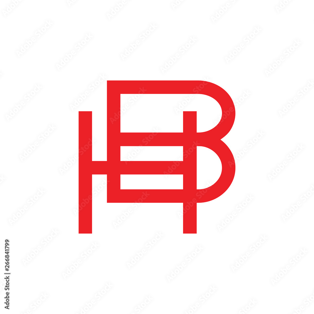 Obraz premium letters hb simple geometric logo vector