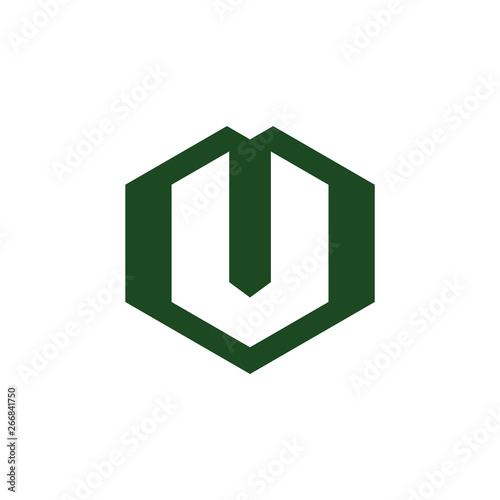 letter m hexagonal geometric logo