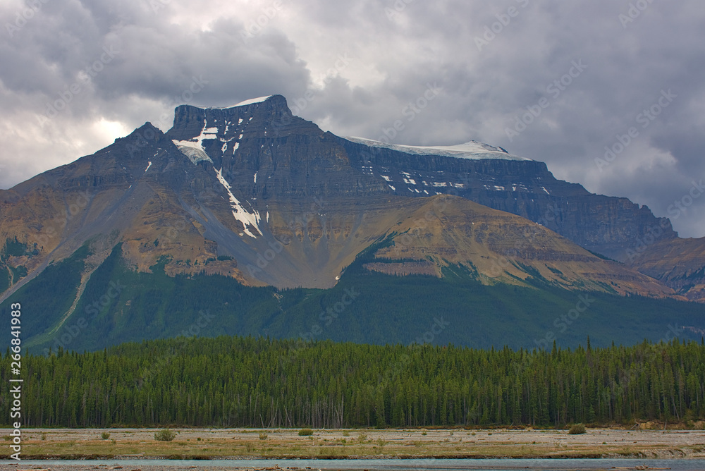Surrounded by mountains and lakes in Rocky mountain ( Canadian Rockies ). Near Calgary. Portrait, fine art. Jasper, Yoho and Banff National Park. Alberta, British Columbia, Canada: August 4, 2018