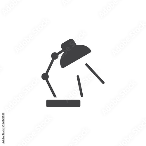 Desk lamp vector icon. filled flat sign for mobile concept and web design. Tabletop lamp glyph icon. Symbol, logo illustration. Pixel perfect vector graphics
