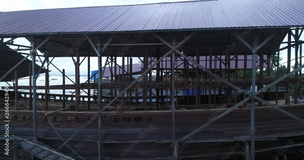 aerial slider shot shipyard at Indonesia aerial slider shot shipyard at Indonesia
