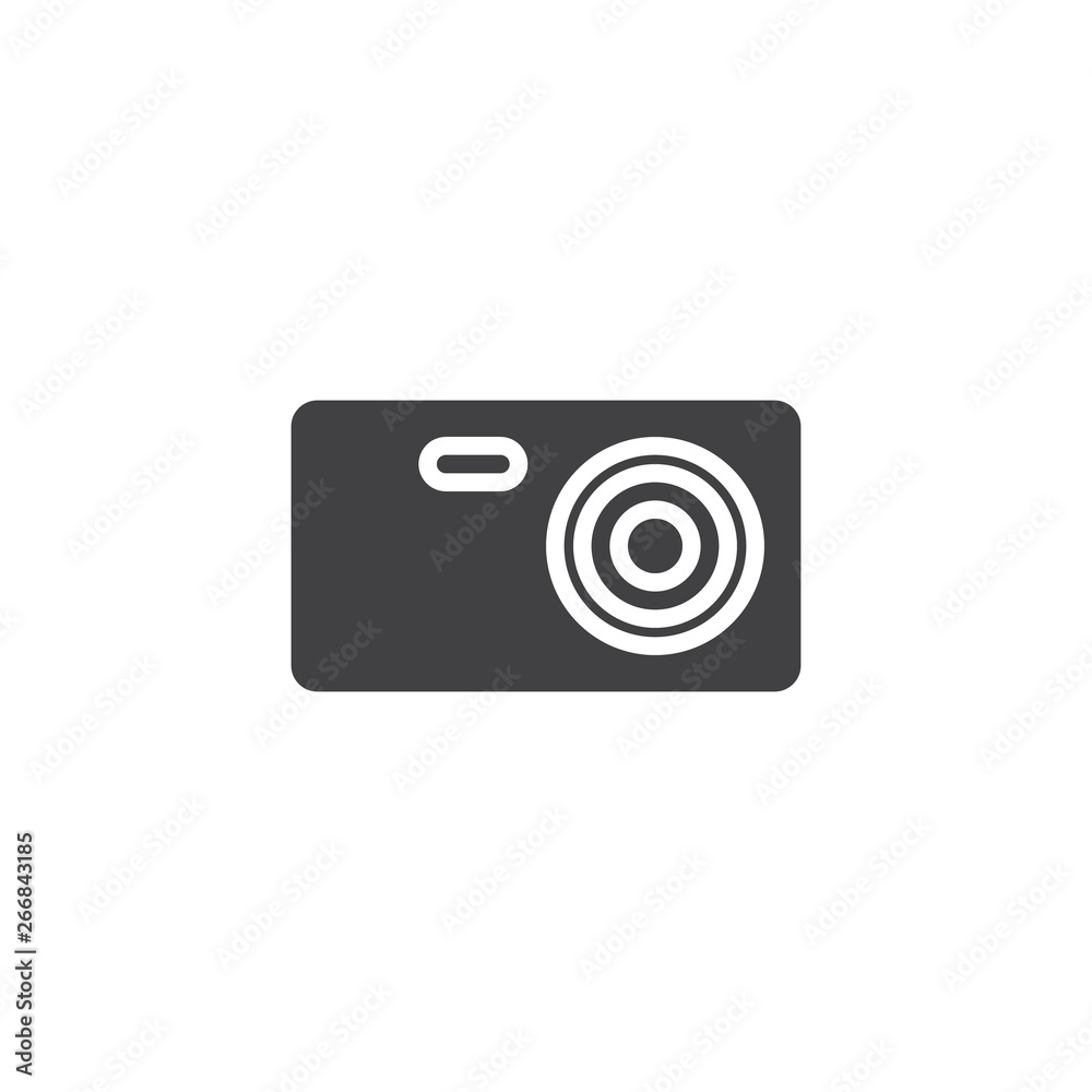 Travel camera vector icon. filled flat sign for mobile concept and web design. Camera glyph icon. Symbol, logo illustration. Pixel perfect vector graphics Travel camera vector icon. filled flat sign for mobile concept and web design. Camera glyph icon. Symbol, logo illustration. Pixel perfect vector graphics
