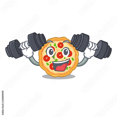 Fitness margherita pizza in a cartoon oven