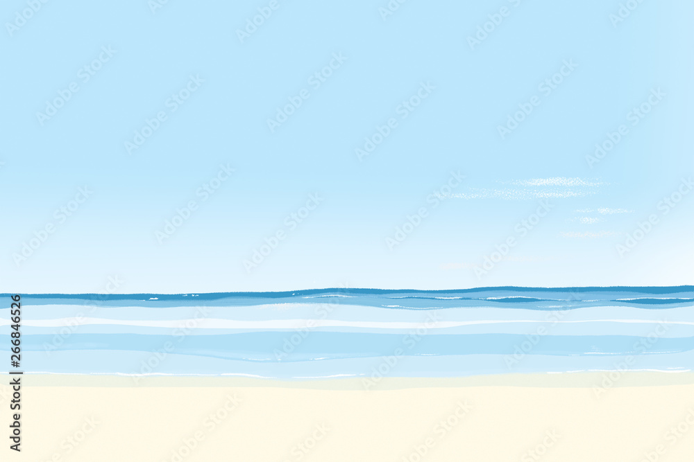 晴れの日の夏の海と砂浜